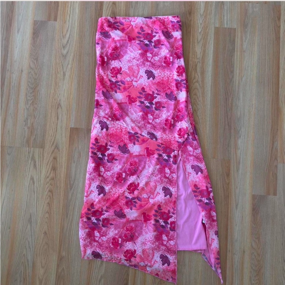 Justify Pink and Red Floral Maxi Dress